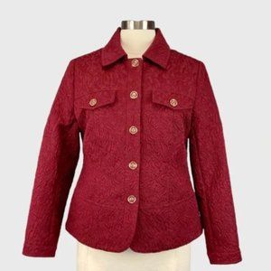 Gumps San Francisco textured dressy maroon button up jacket size S